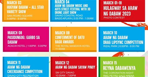 City reveals new Araw ng Dabaw events .